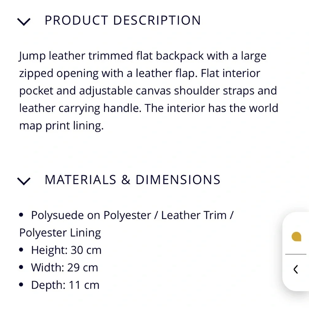 NWOT Ladies Jump flat backpack